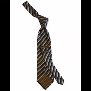 BCBG Attitude Mens Striped Neck Tie 100% Silk